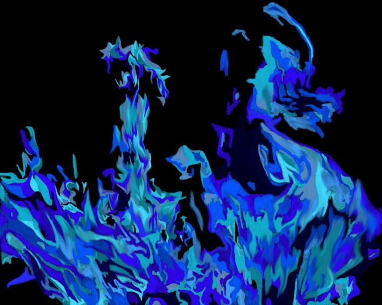 Abstract painting with blues