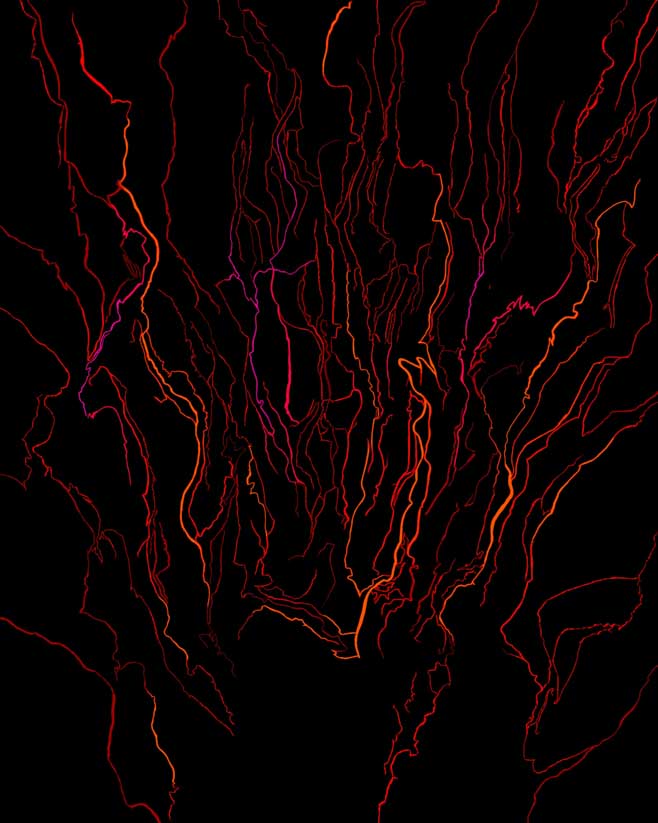 Abstract painting with lines