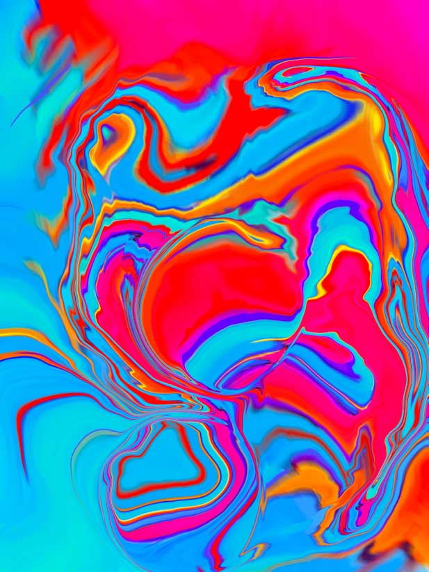 Improvisational Abstract painting with bold colors