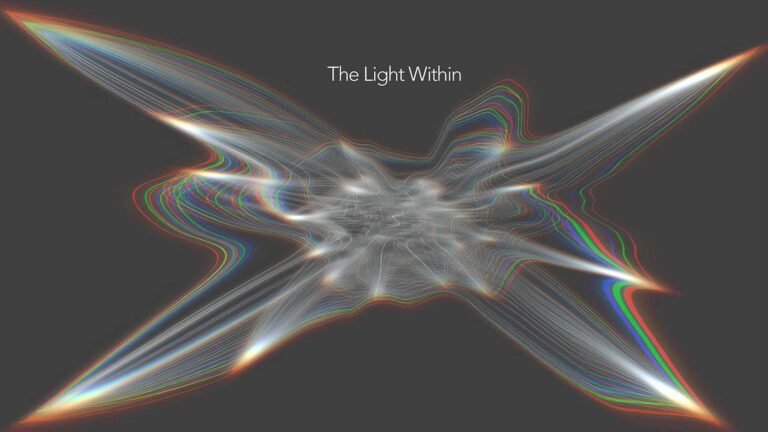 Light burst on a gray background with the text The Light Within